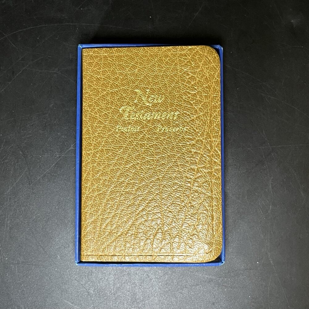 Vintage Pocket New Testament Bible Vintage Brown Leather Cover Book